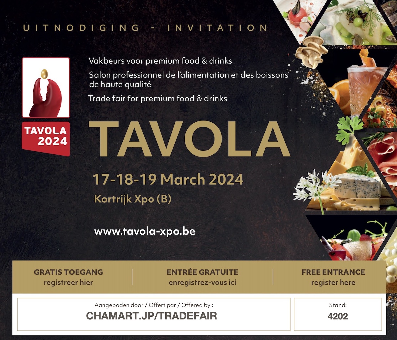 CHAMART at TAVOLA 17-18-19 March 2024 Kortrijk Xpo, Belgium